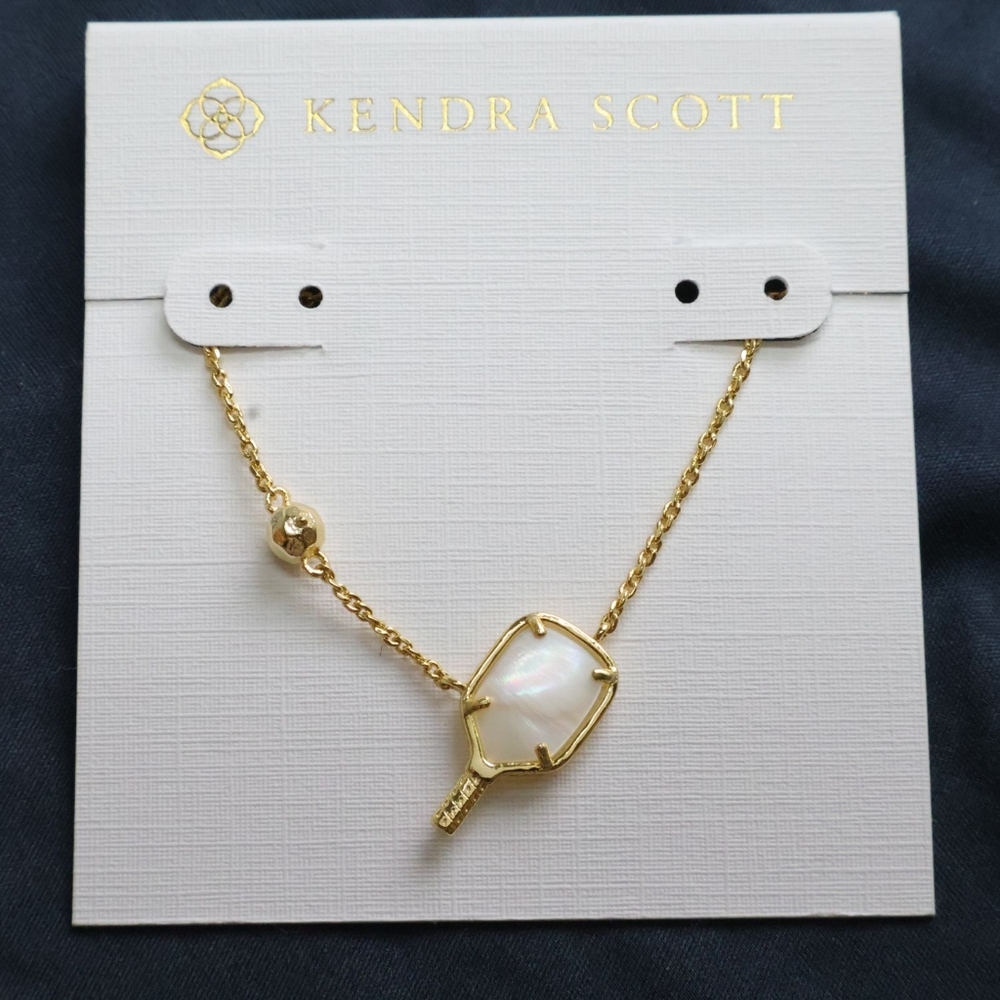 Kendra Scott Pickleball Necklace - Gold Ivory Mother-of-Pearl